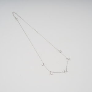 AGOR 925 Sterling Silver Adjustable Five Stars Necklace | CZ Diamond Celestial Pendant Chain for Women