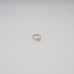 AGOR 925 Sterling Silver Adjustable Solitaire Ring | Rose Gold Finish CZ Diamond Free-Size Ring